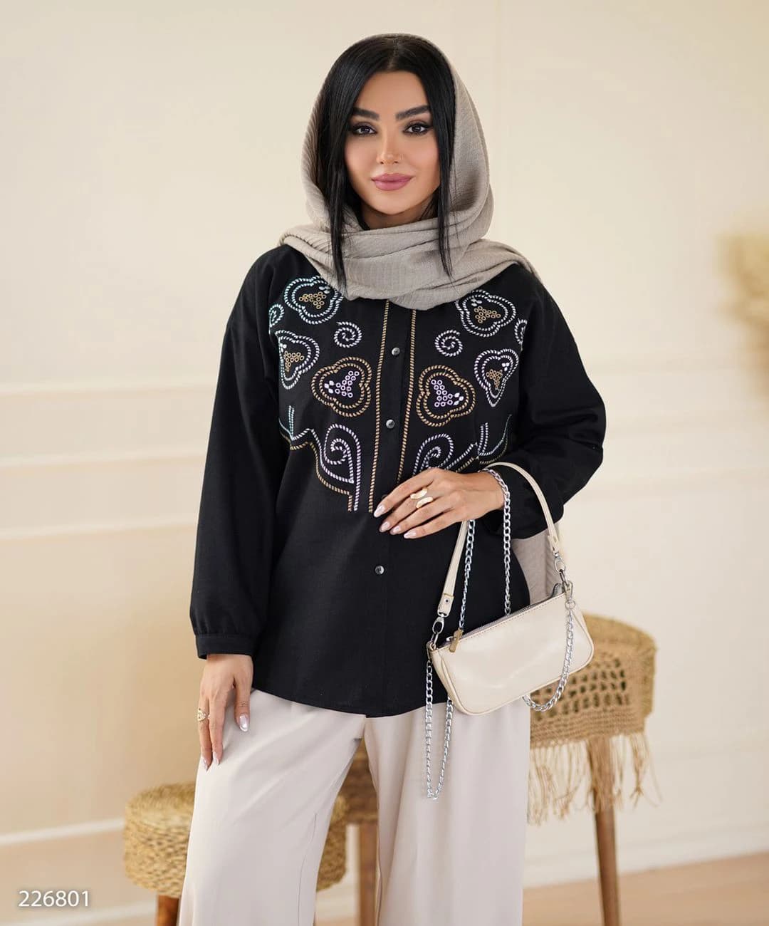 شومیز لینن مدل آتینا — تصویر ۵