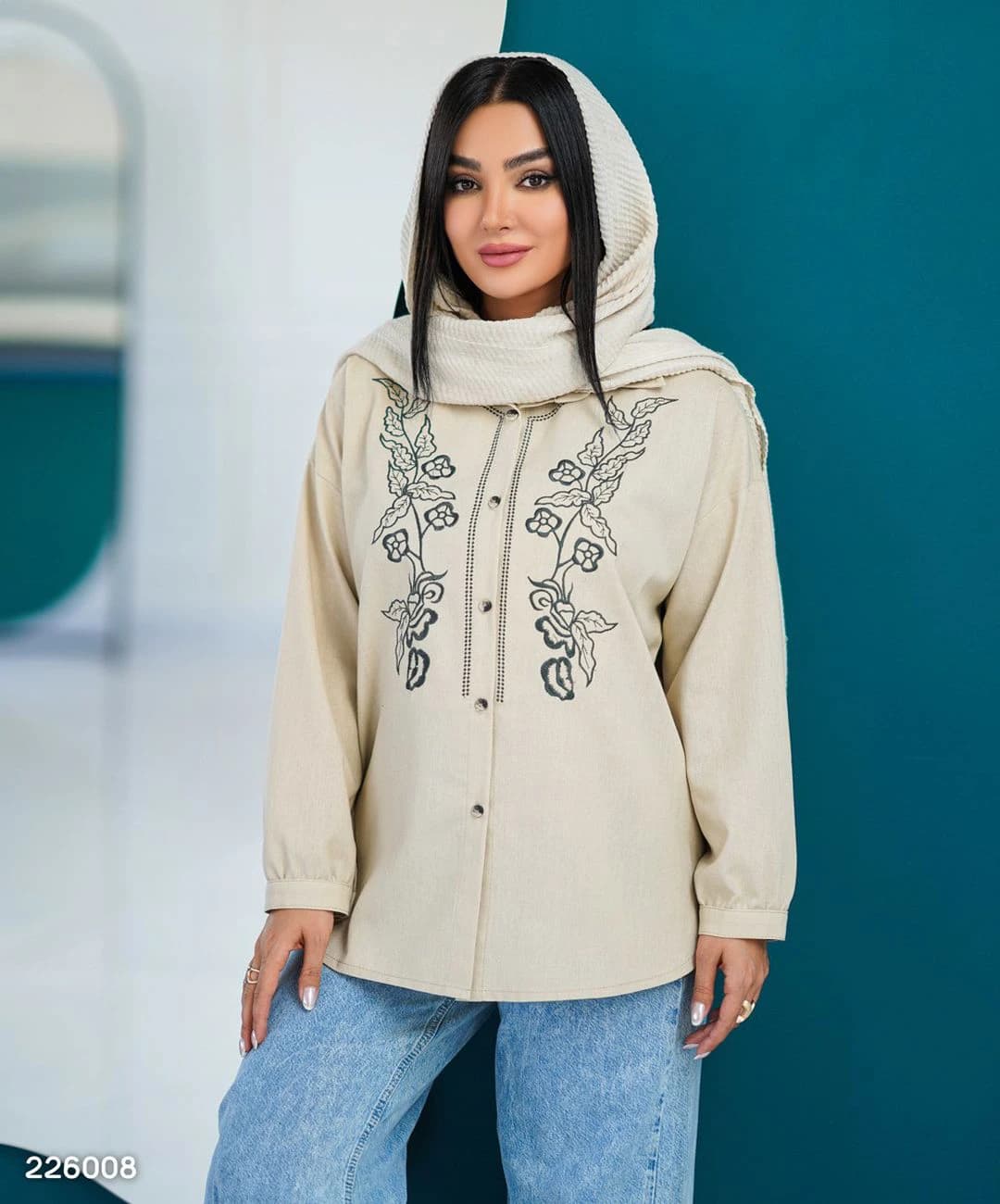 شومیز لینن مدل هلناز — تصویر ۳
