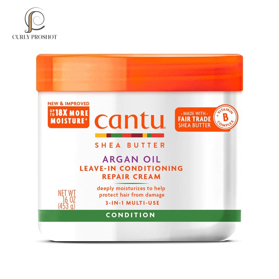 نرم کننده عمیق سه کاره بعد و داخل حمام آرگان کنتو Cantu Argan Oil Leave-In Conditioning Repair Cream 453g — تصویر ۲
