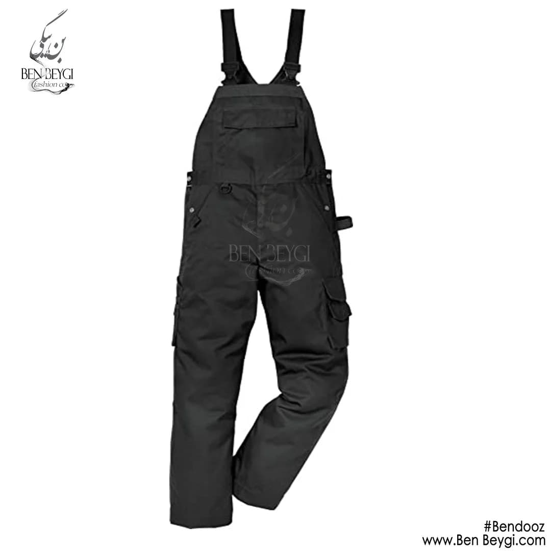 لباس کار دوبنده پارچه کتان دوبنده مشکی کد 15196