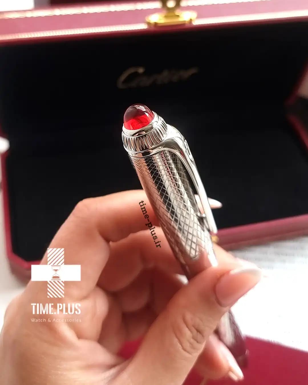 خودکار کارتیه نقره ای طرح دار Santos-Dumont de (کیفیت مستر) — تصویر ۴