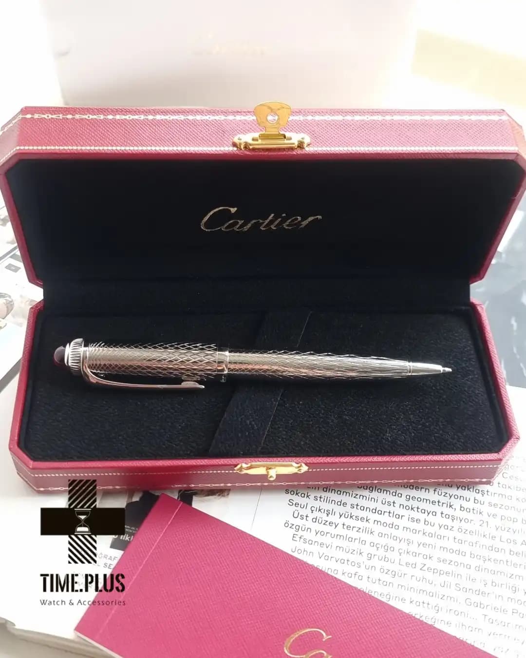 خودکار کارتیه نقره ای طرح دار Santos-Dumont de (کیفیت مستر) — تصویر ۸
