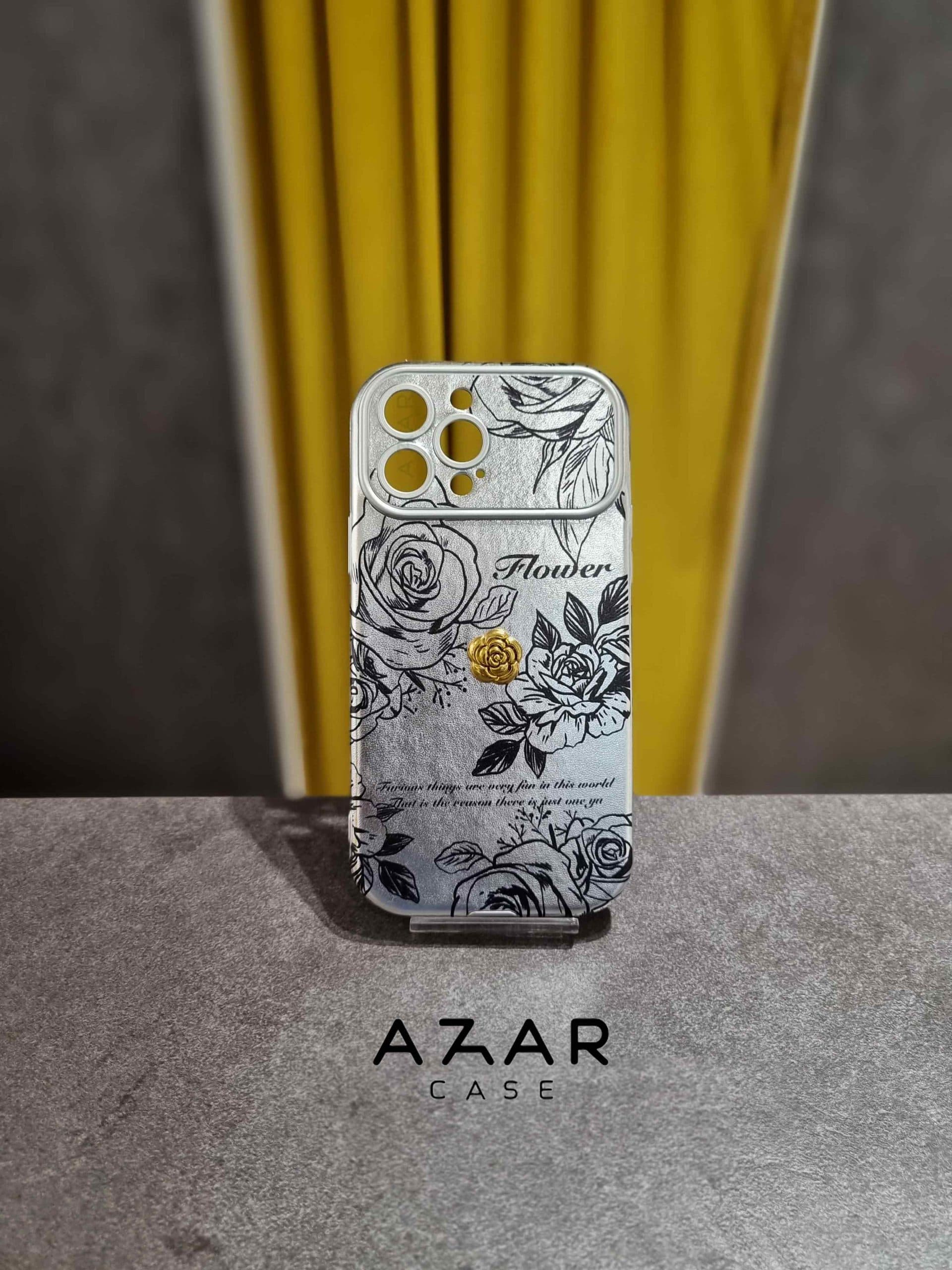 قاب گوشی طرح گل طلایی