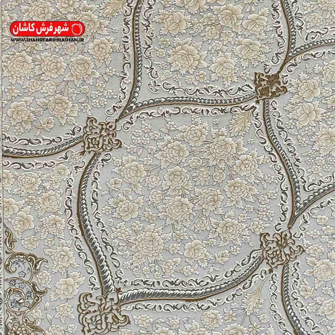 فرش 1200 شانه نقره ای طلاکوب طرح محراب — تصویر ۴