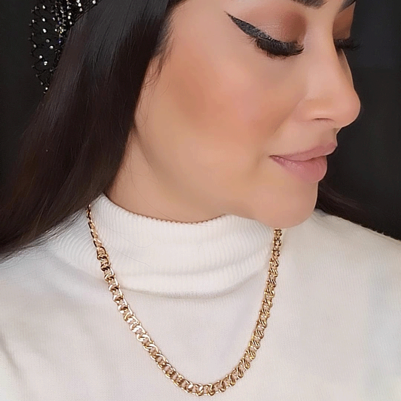 زنجیر زنانه استیل رنگ طلایی