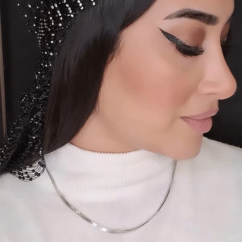 زنجیر زنانه ژوپینگ درجه یک رنگ نقره ای