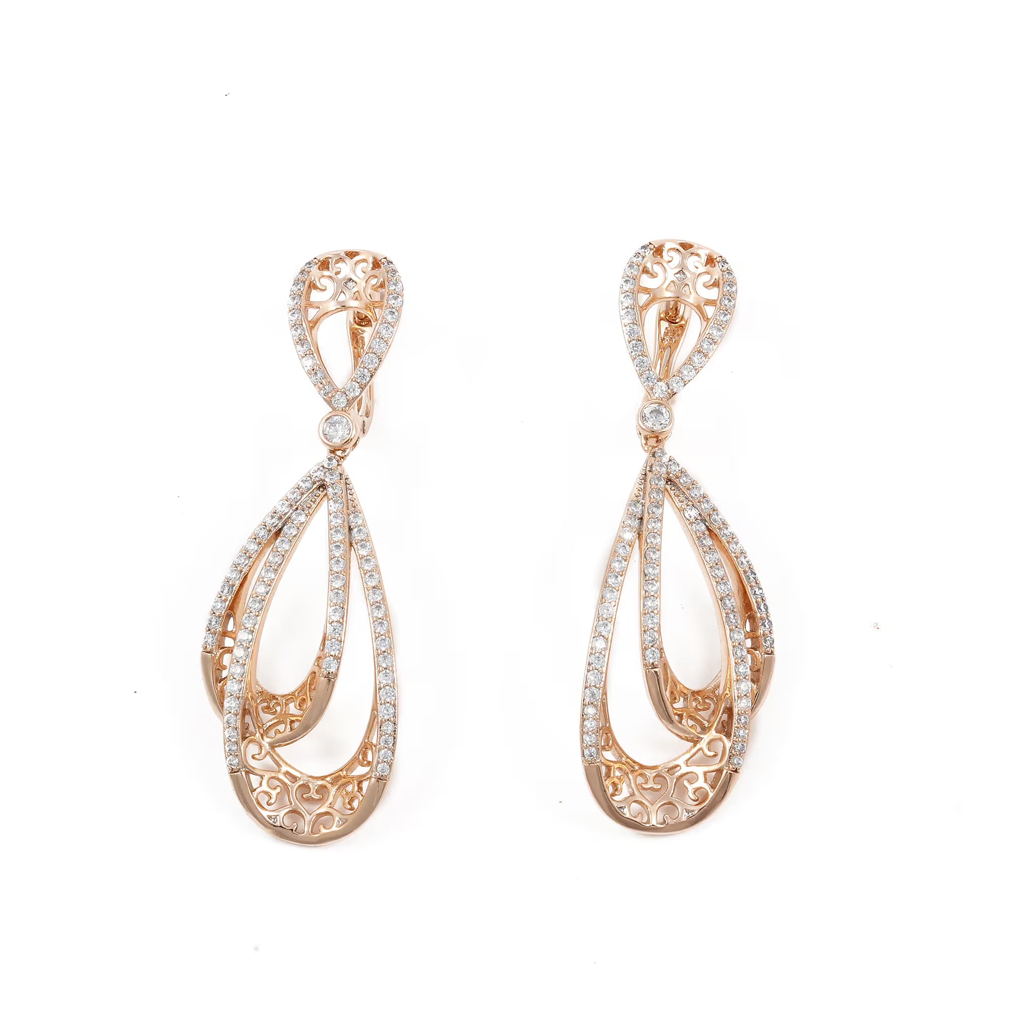 گوشواره زنانه دخترانه اشکی توخالی رنگ طلایی ژوپینگ