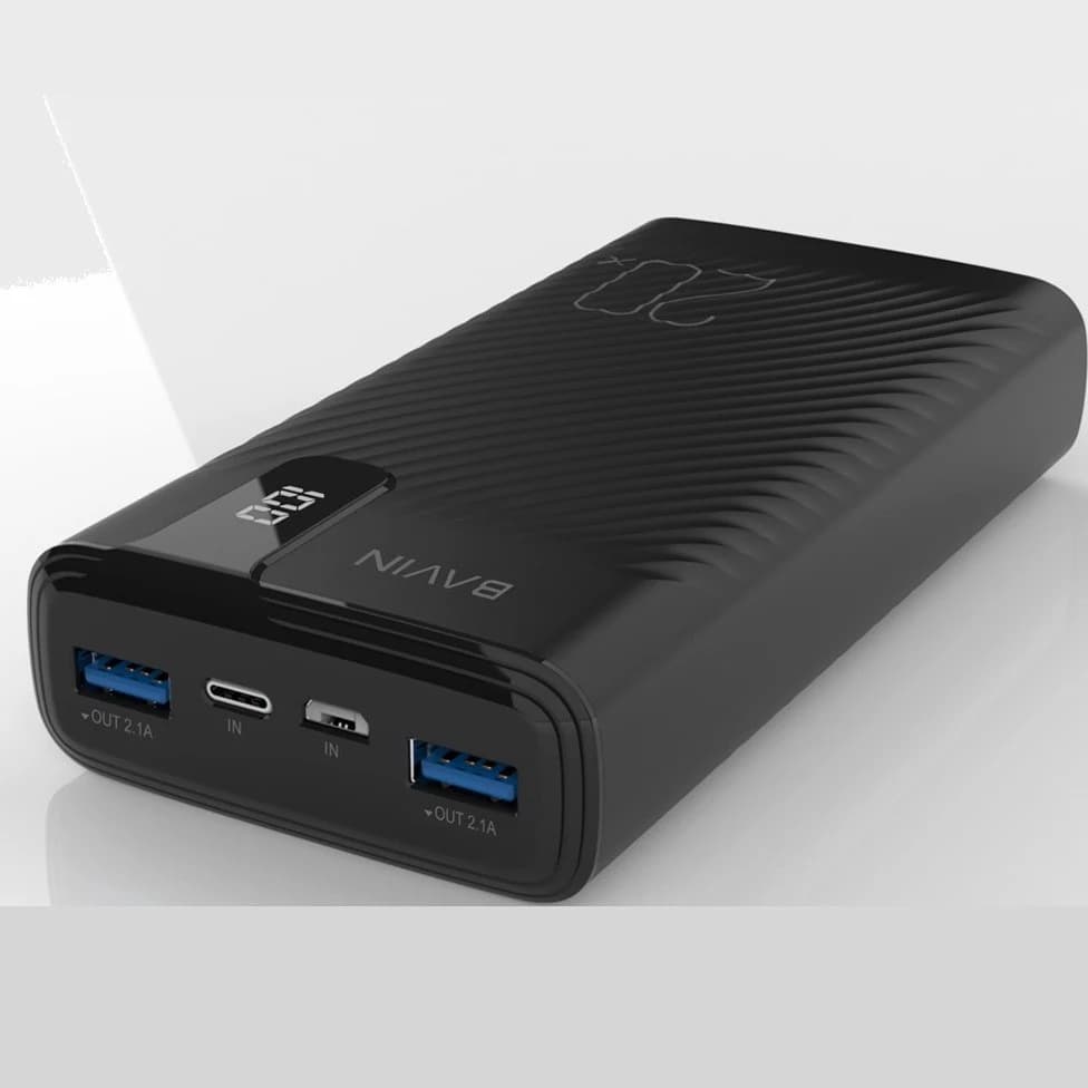 پاوربانک 20000 باوین Bavin Pc133s Portable Battery Charger Power bank توان 2.1 آمپر