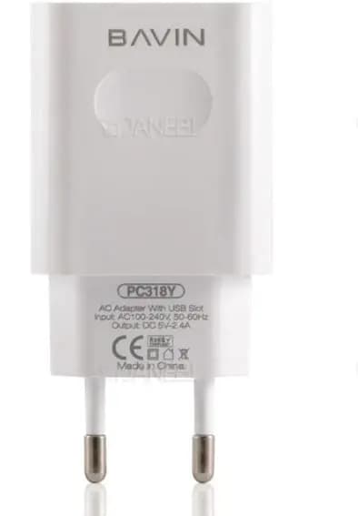 شارژر دیواری باوین مدل PC 318Y به همراه کابل تبدیل Micro USB ا Bavin PC 318Y Fast Charger Micro USB — تصویر ۳