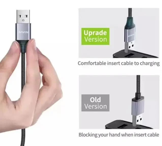 کابل شارژ سریع تایپ‌سی یک متری باوین Bavin CB201 Usb Type-C Cable 1M — تصویر ۴