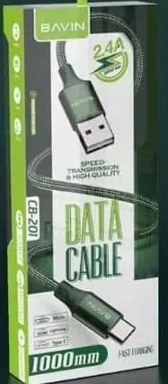 کابل شارژ سریع تایپ‌سی یک متری باوین Bavin CB201 Usb Type-C Cable 1M — تصویر ۳