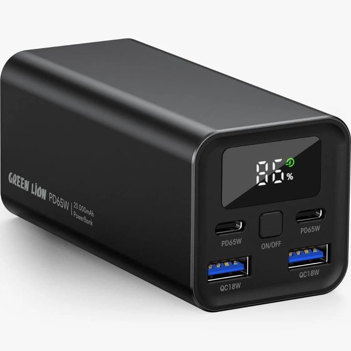 پاوربانک 20000 گرین لاین مدل TURBO ا GREEN LION Turbo Power Bank GNTB20KPBBK — تصویر ۲