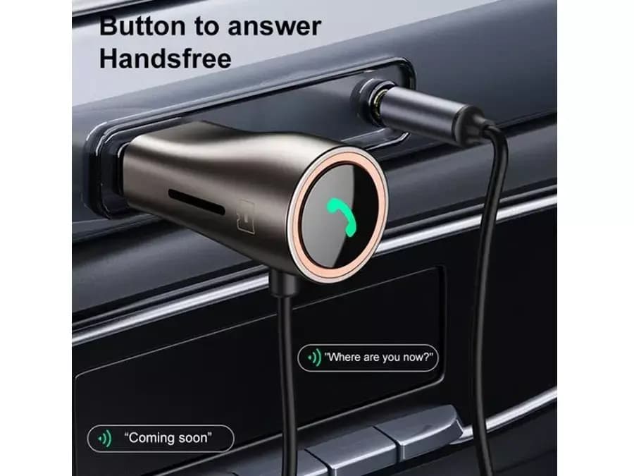 گیرنده بلوتوث خودرو به همراه کابل صدا آییوایکس 1.4 متری راک ROCK B700 AUX Car Bluetooth Player Audio RAU0 — تصویر ۲