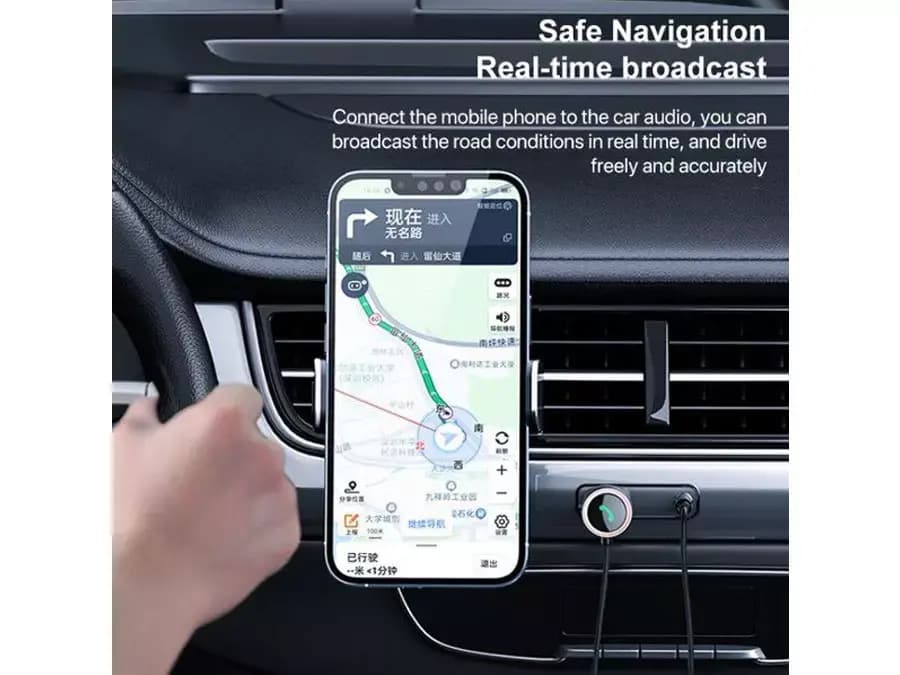 گیرنده بلوتوث خودرو به همراه کابل صدا آییوایکس 1.4 متری راک ROCK B700 AUX Car Bluetooth Player Audio RAU0 — تصویر ۴