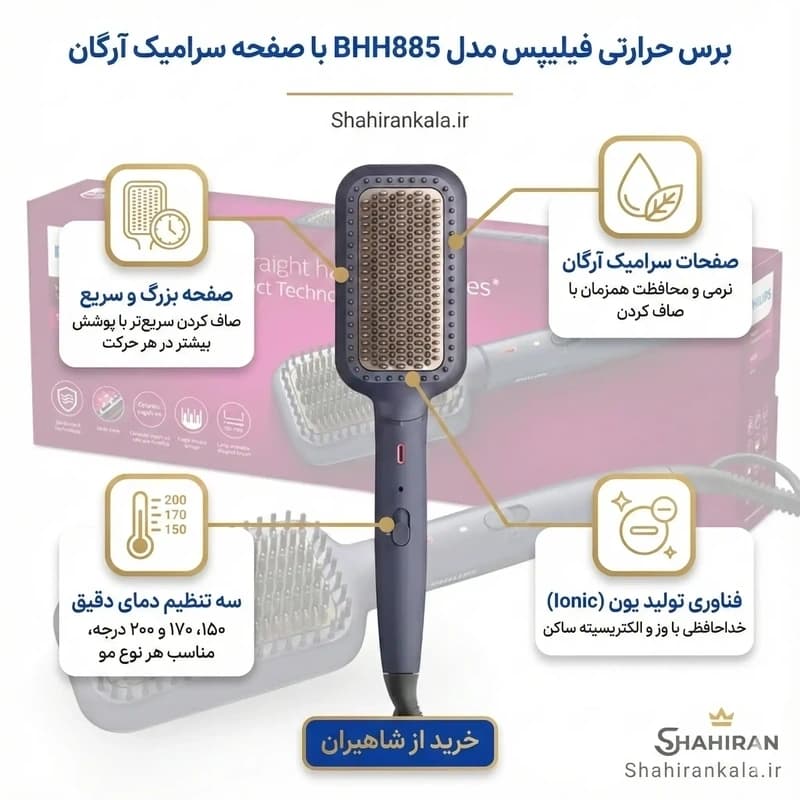 برس حرارتی فیلیپس مدل PHILIPS BHH885 — تصویر ۲
