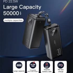 پاوربانک یسیدو مدل YP44 ظرفیت 50000 میلی آمپر ساعت ا YESIDO YP44 50000 MAH POWERBANK — تصویر ۲