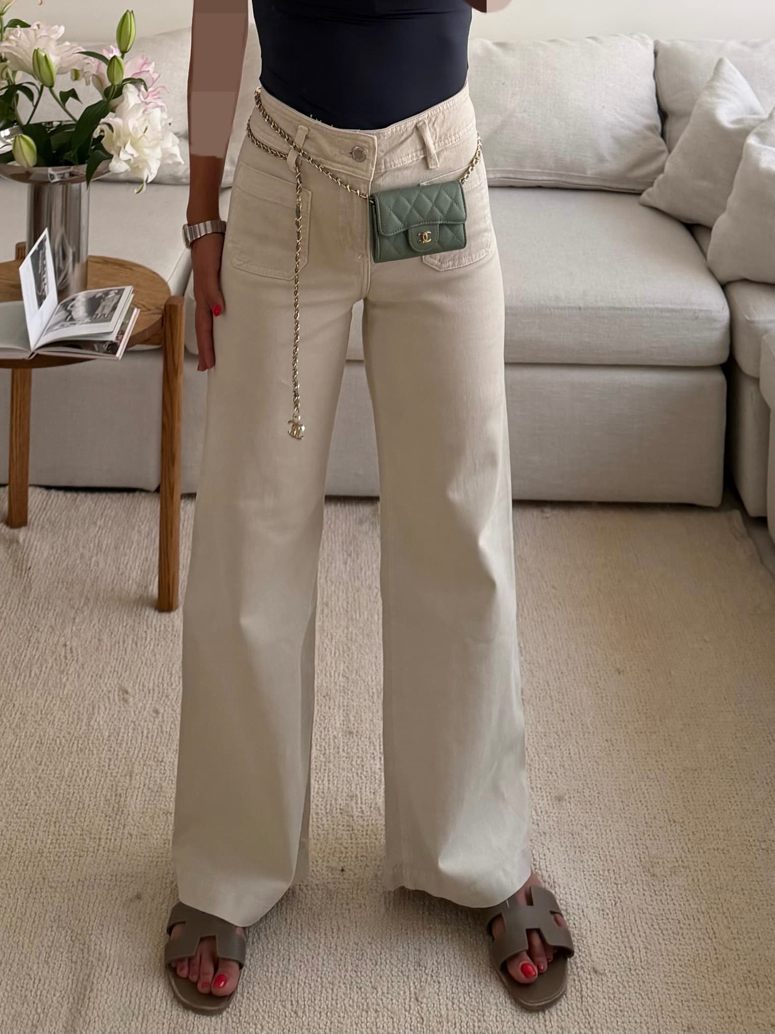 Mango | Waisted Seam Front Wide Leg Jean