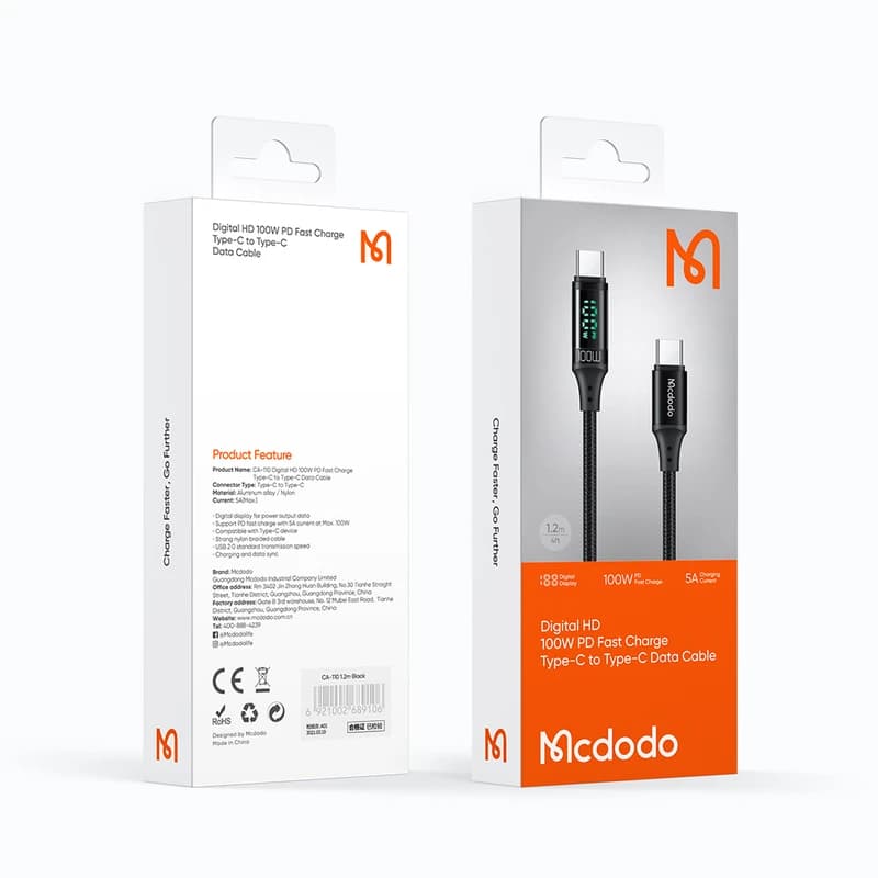 کابل USB-C to Type-C برند مک دودو / Mcdodo مدل CA-110 — تصویر ۲