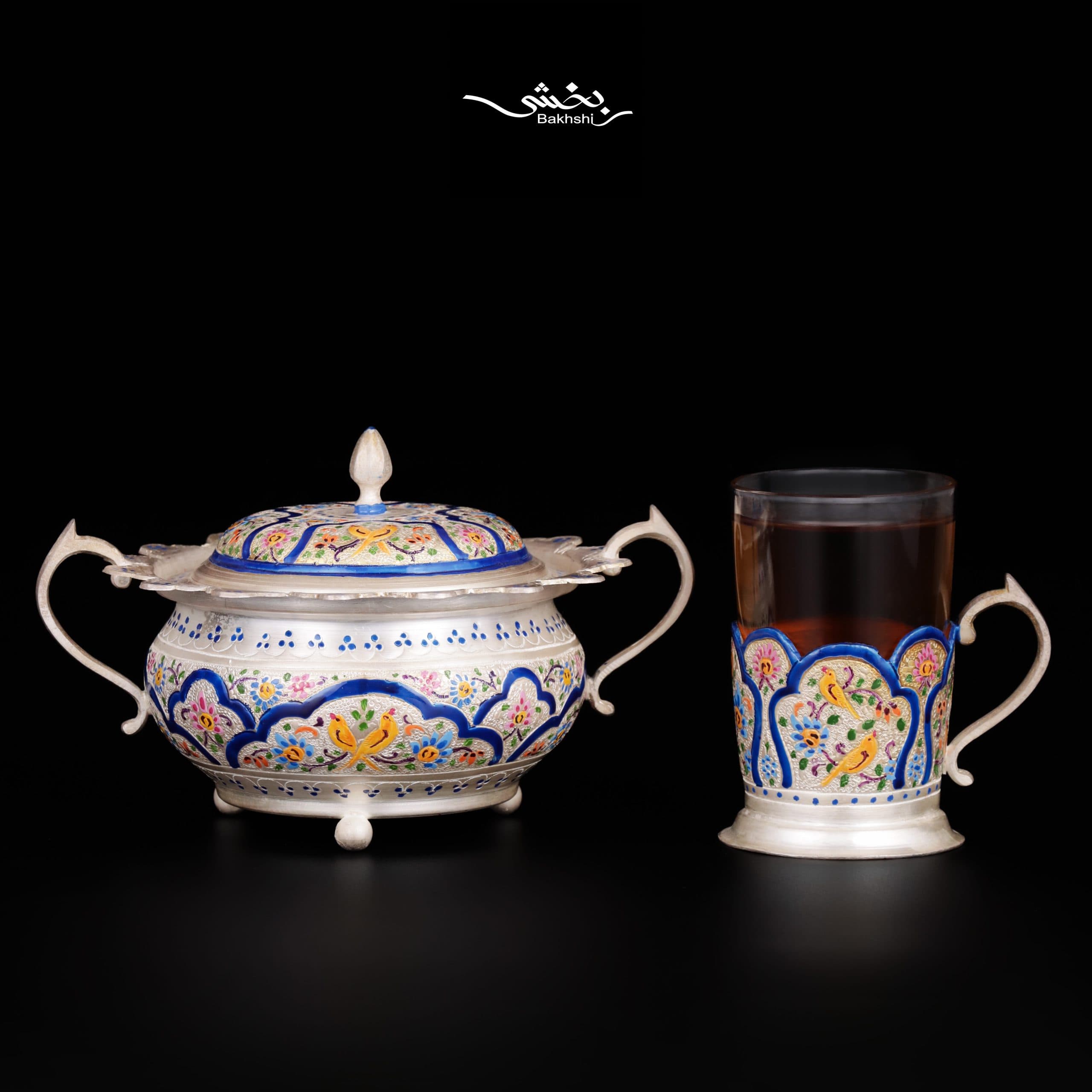 ست انگاره و قندان میناکاری اعلا