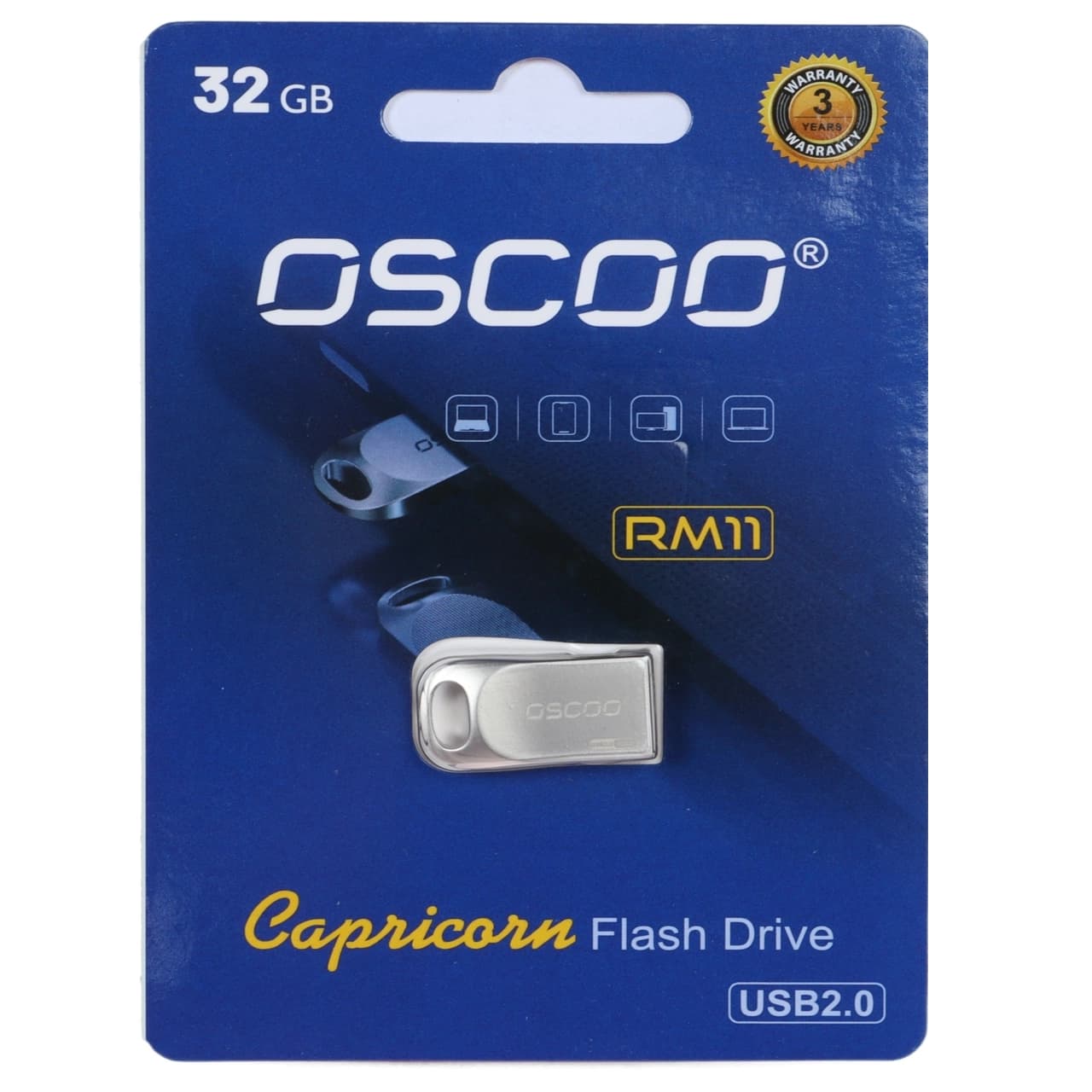 فلش مموری OSCOO USB2.0 مدل RM11 ظرفیت 32 گیگابایت – نقره ای (گارانتی سورین)