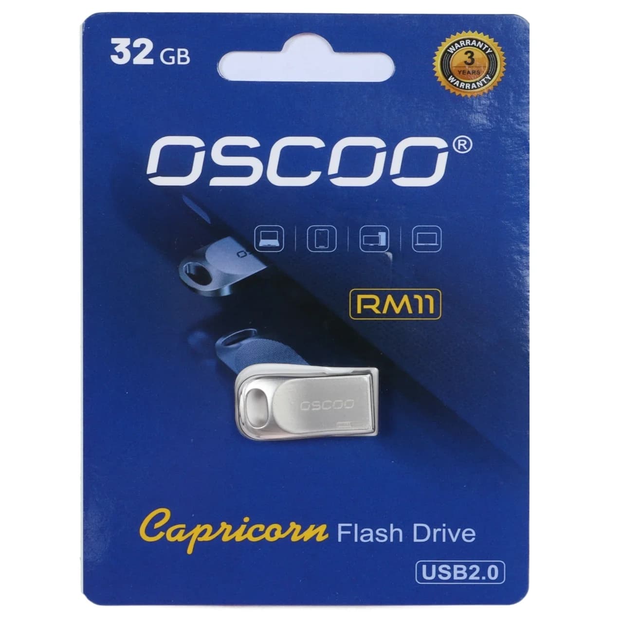 فلش مموری OSCOO USB2.0 مدل RM11 ظرفیت 32 گیگابایت – نقره ای (گارانتی سورین) — تصویر ۲
