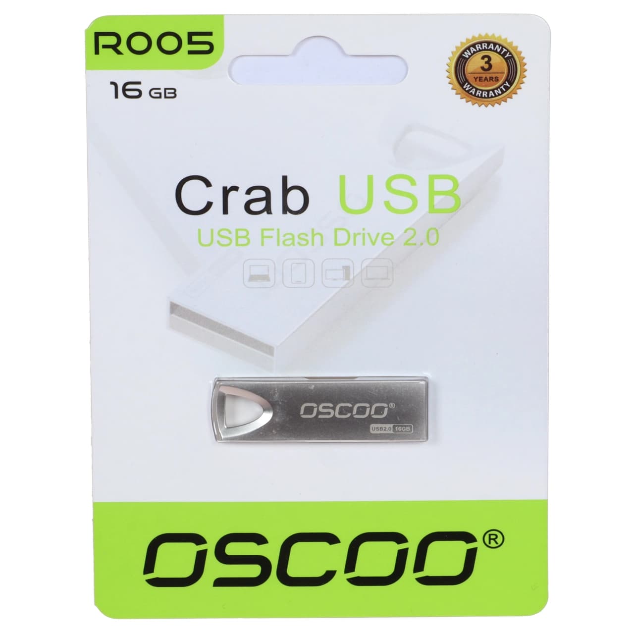 فلش مموری OSCOO USB2.0 مدل R005 ظرفیت 16 گیگابایت – نقره ای (گارانتی سورین)