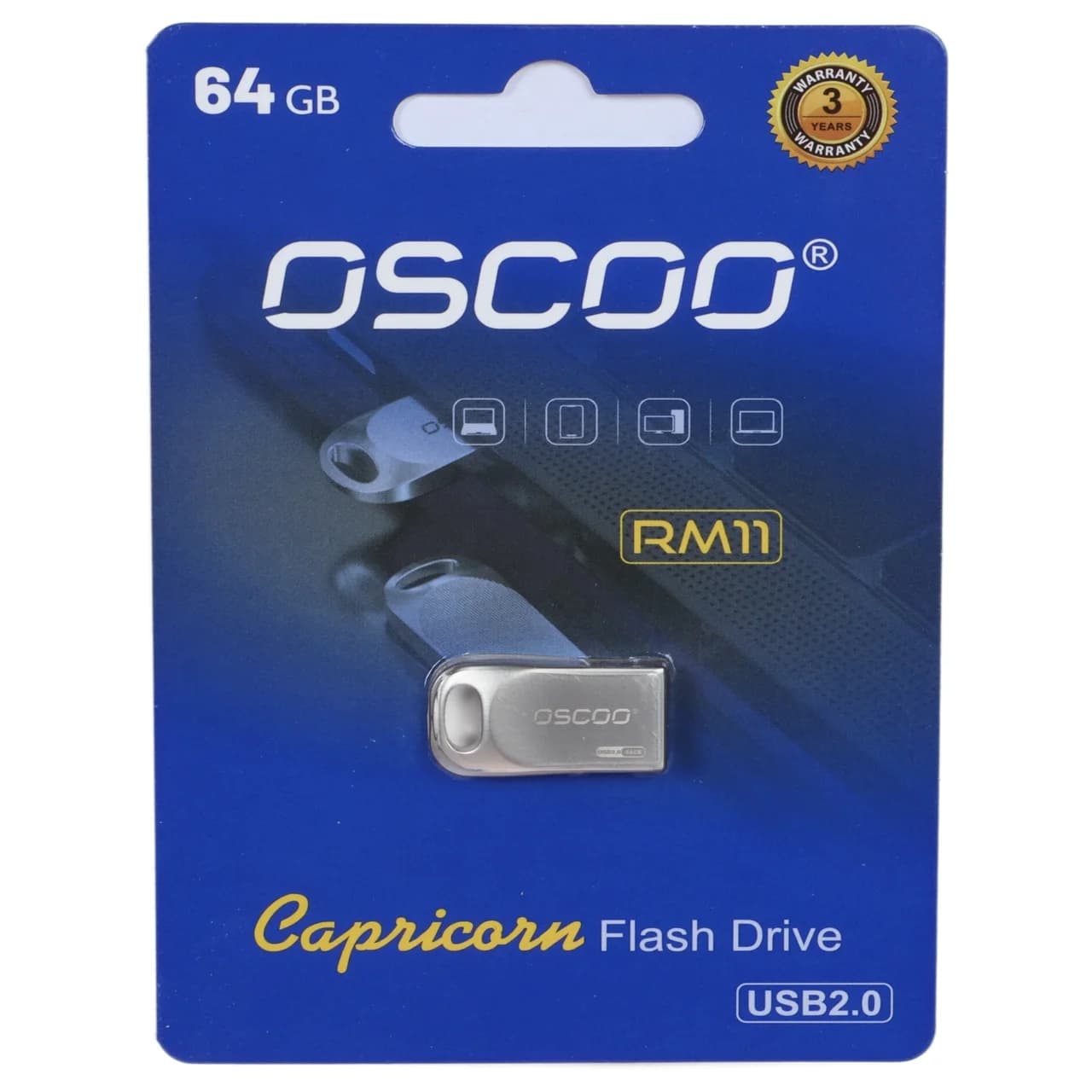فلش مموری OSCOO USB2.0 مدل RM11 ظرفیت 64 گیگابایت – نقره ای (گارانتی سورین) — تصویر ۲