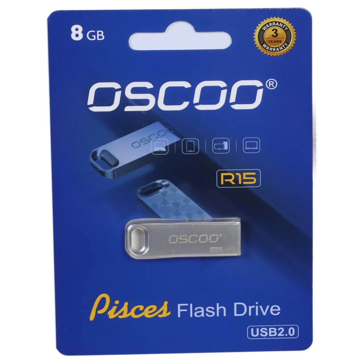 فلش مموری OSCOO USB2.0 مدل R15 ظرفیت 8 گیگابایت – نقره ای (گارانتی سورین) — تصویر ۲