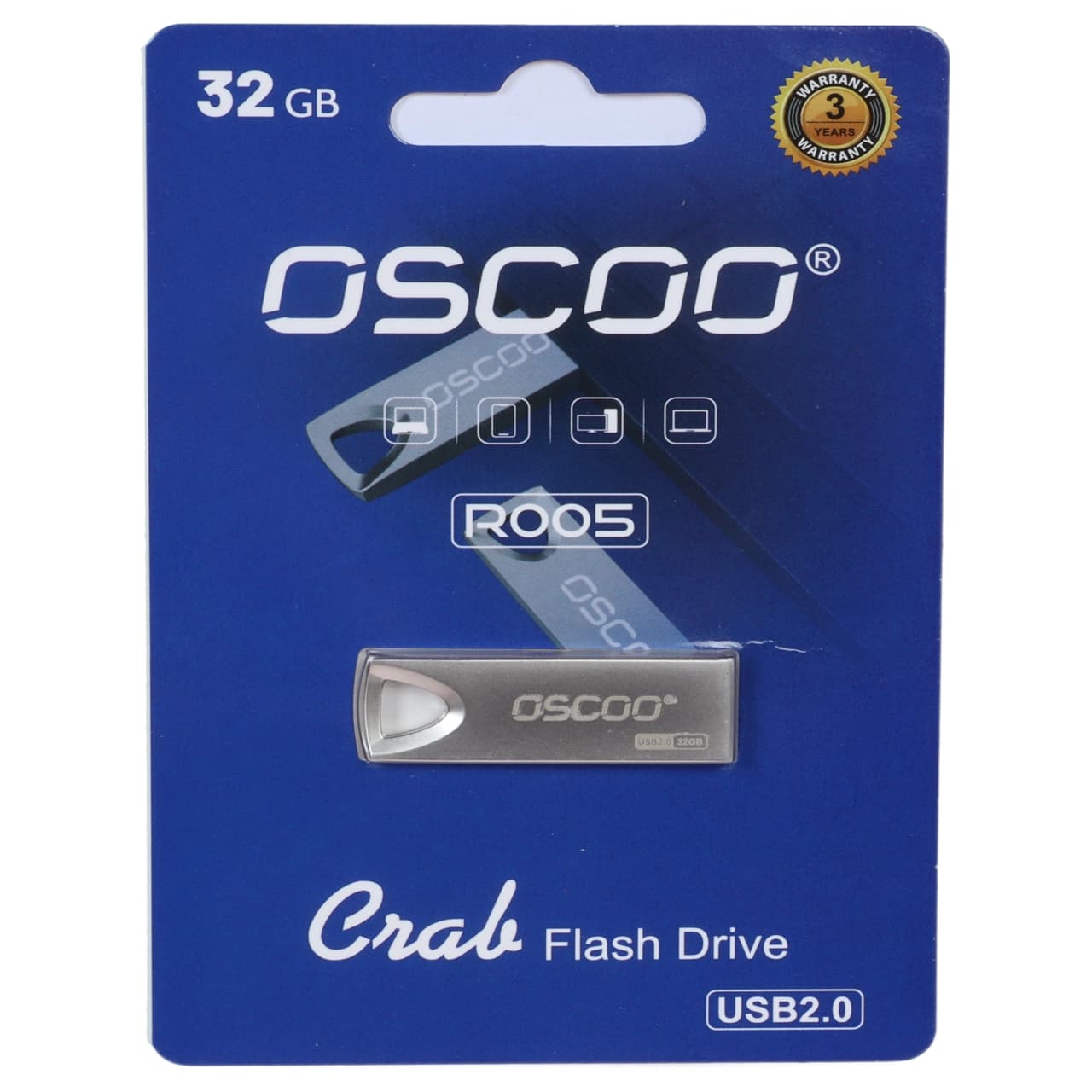 فلش مموری OSCOO USB2.0 مدل R005 ظرفیت 32 گیگابایت – نقره ای (گارانتی سورین)