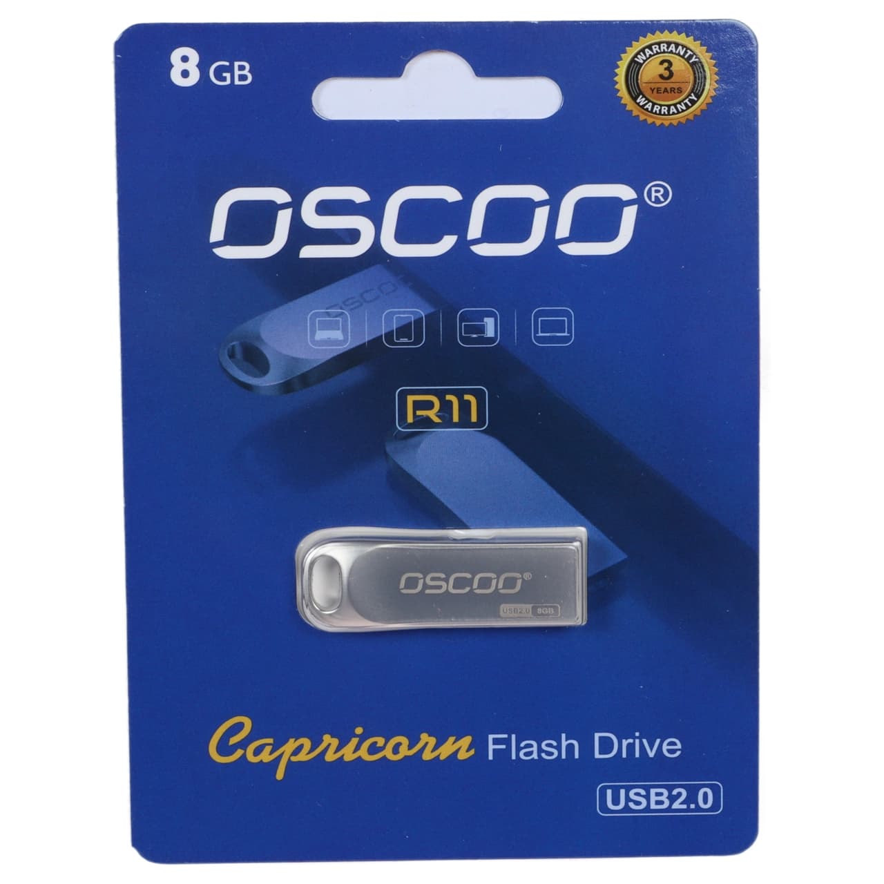 فلش مموری OSCOO USB2.0 مدل R11 ظرفیت 8 گیگابایت – نقره ای (گارانتی سورین)