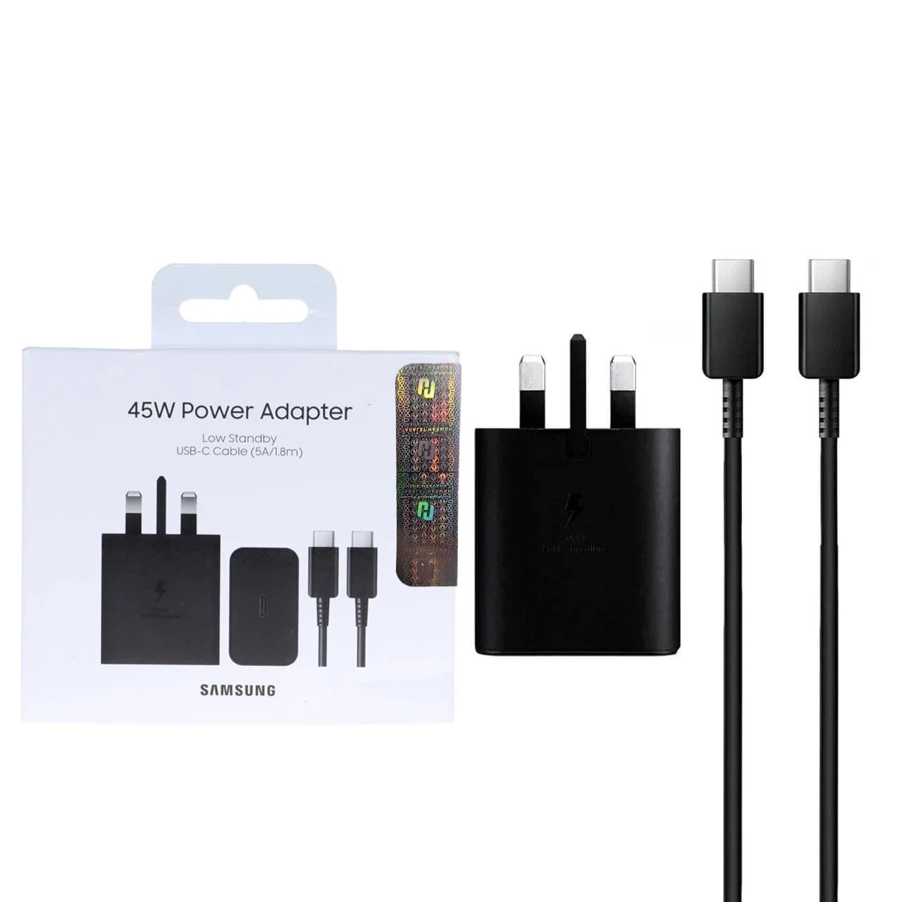 شارژر دیواری PD و فست Samsung مدل EP-T4511 45W به همراه کابل شارژ Type-C To Type-C – مشکی – اصلی (گارانتی 18 ماهه شرکتی) — تصویر ۴