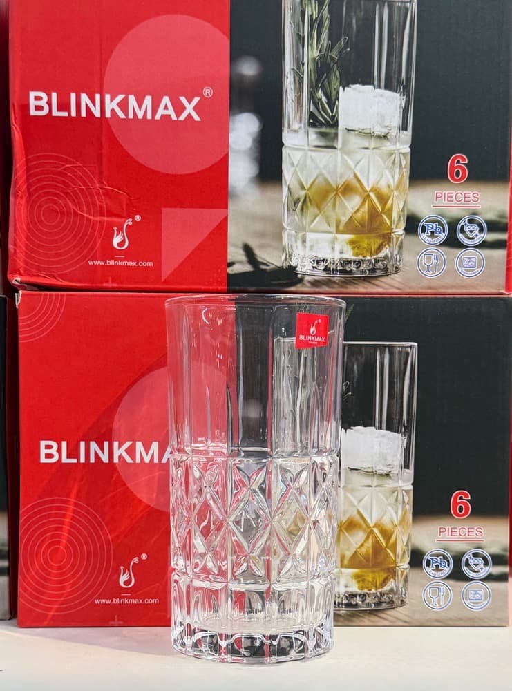 لیوان بلند BLINMAX ست 6عددی مدل خشتی KTY623131C