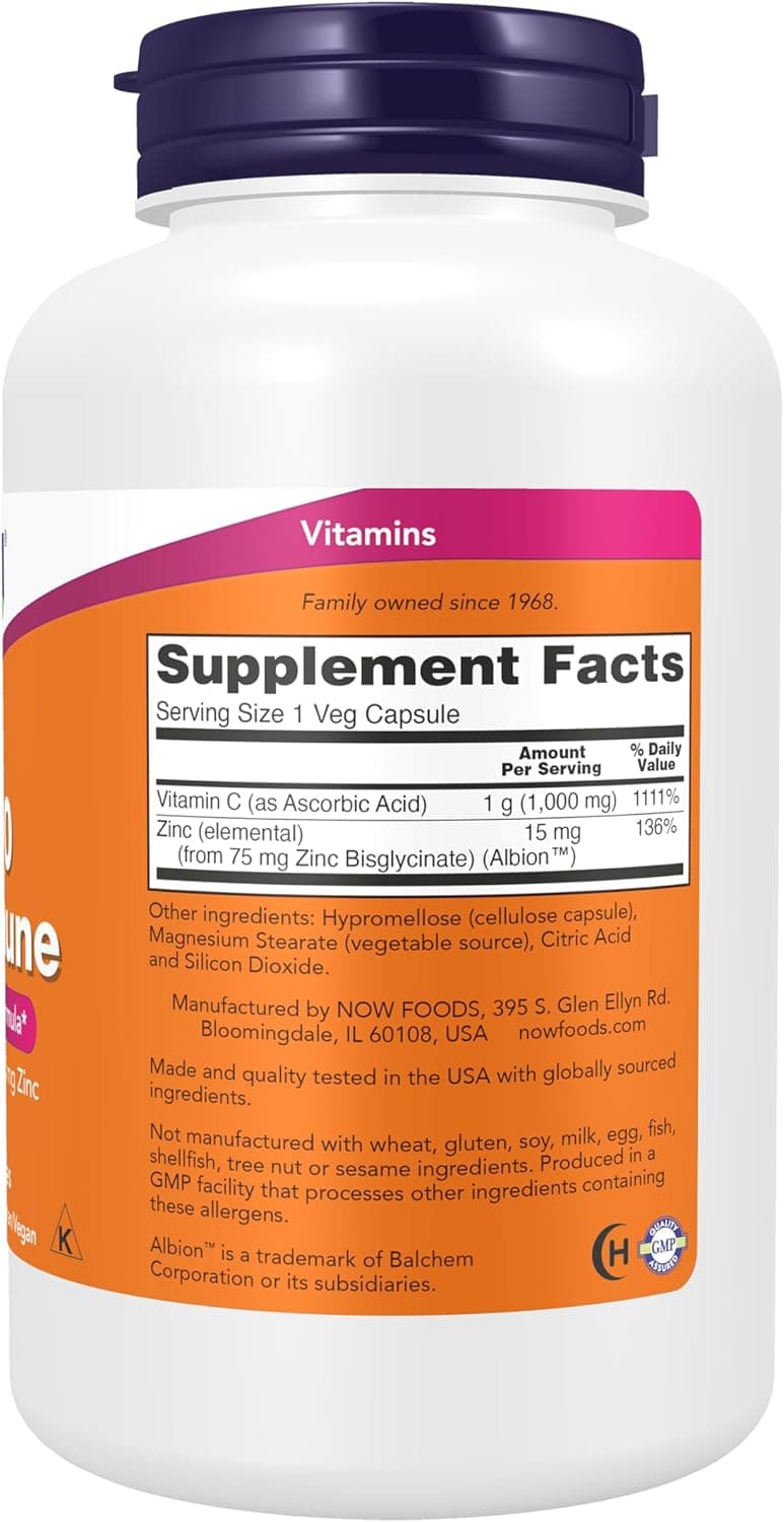 ویتامین C 1000 زینک نو | NOW Vitamin C-1000 with Zinc کپسول 180 عددی — تصویر ۲
