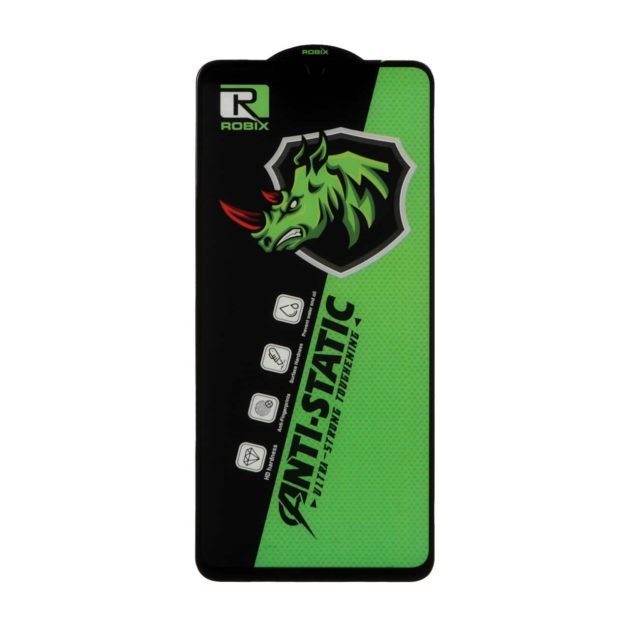 گلس و محافظ صفحه نمایش شیشه ای Full Cover Robix Anti Static ESD مدل Xiaomi Redmi 14C / Poco C75 / Poco C71 / Redmi A5 / Redmi A3 Pro / Redmi A4