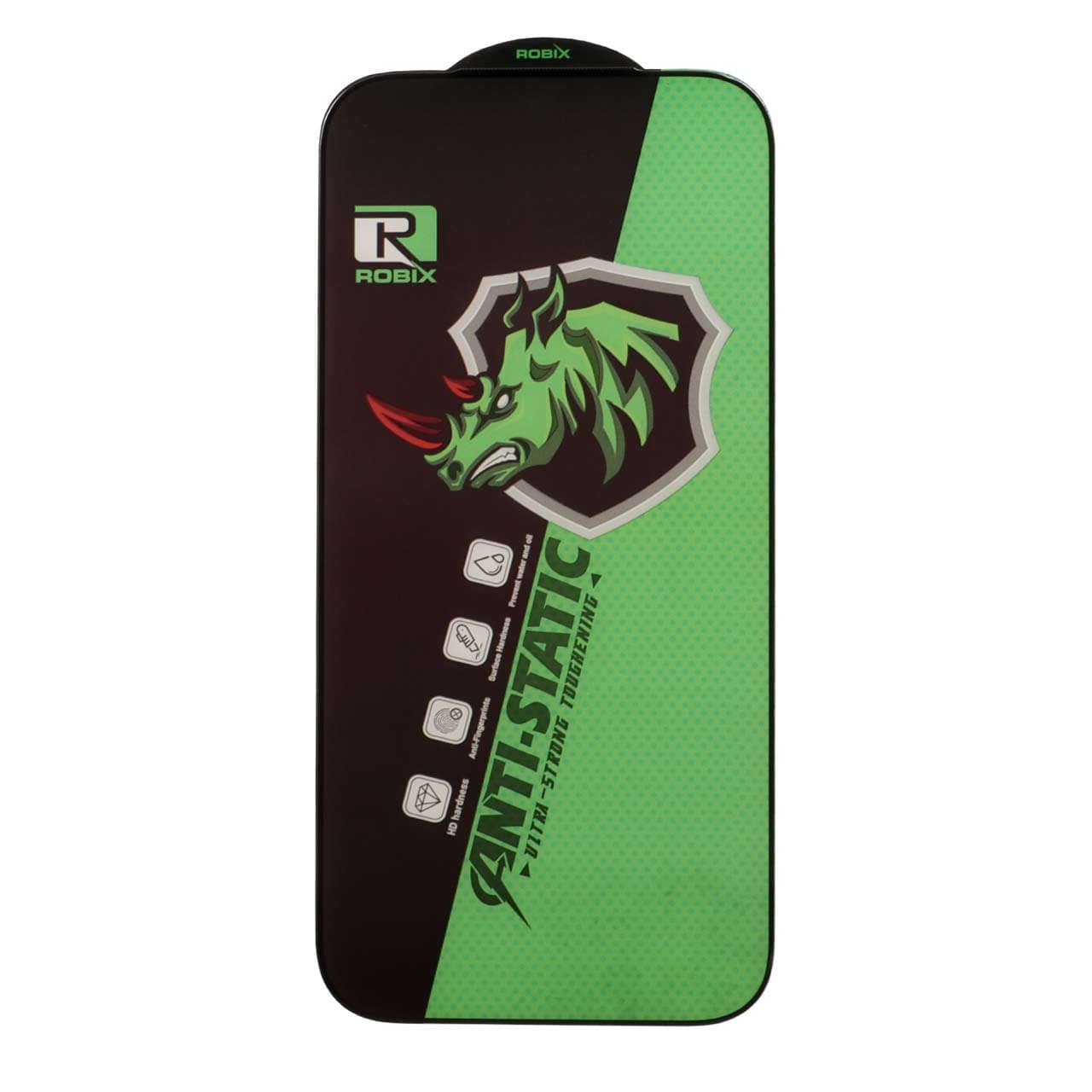 گلس و محافظ صفحه نمایش شیشه ای Full Cover Robix Anti Static ESD مدل Apple iPhone 17 Pro / iPhone 18 Pro
