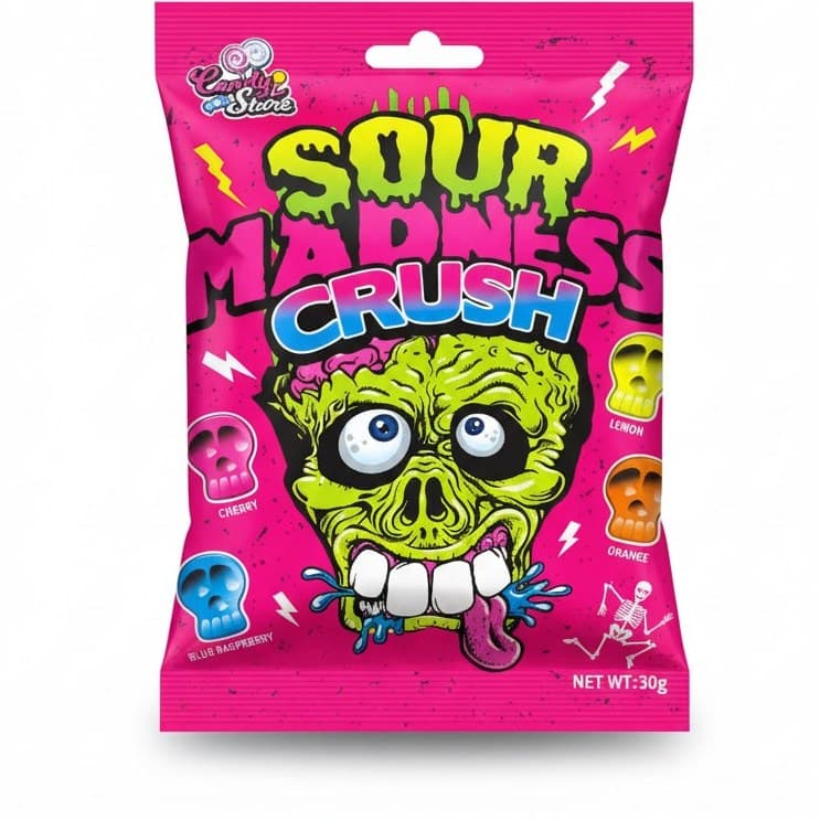Sour Madness Crush 30g | آبنبات ترش چند طعمه صورتی