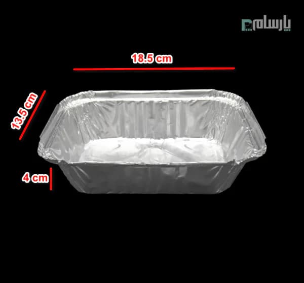 ظرف یکبار مصرف آلومینیومی نیم پرسی کد۱۱۱-سبز — تصویر ۲
