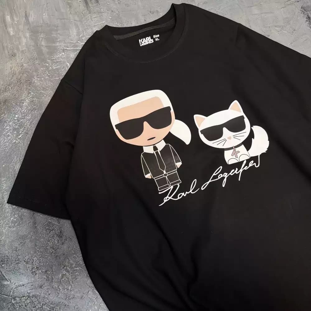 تیشرت طرح امضا کارل لاگرفلد KARL LAGERFELD — تصویر ۳