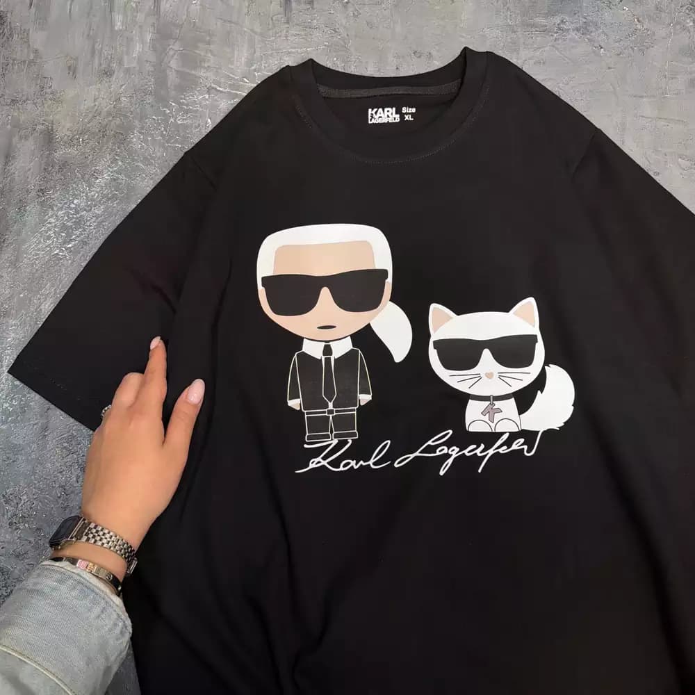 تیشرت طرح امضا کارل لاگرفلد KARL LAGERFELD — تصویر ۲