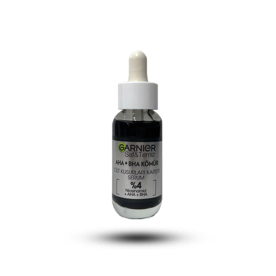 سرم لایه بردار و ضد لک زغال گارنیرGARNIER مدل AHA + BHA مناسب پوست چرب و جوش دار (30 میل)