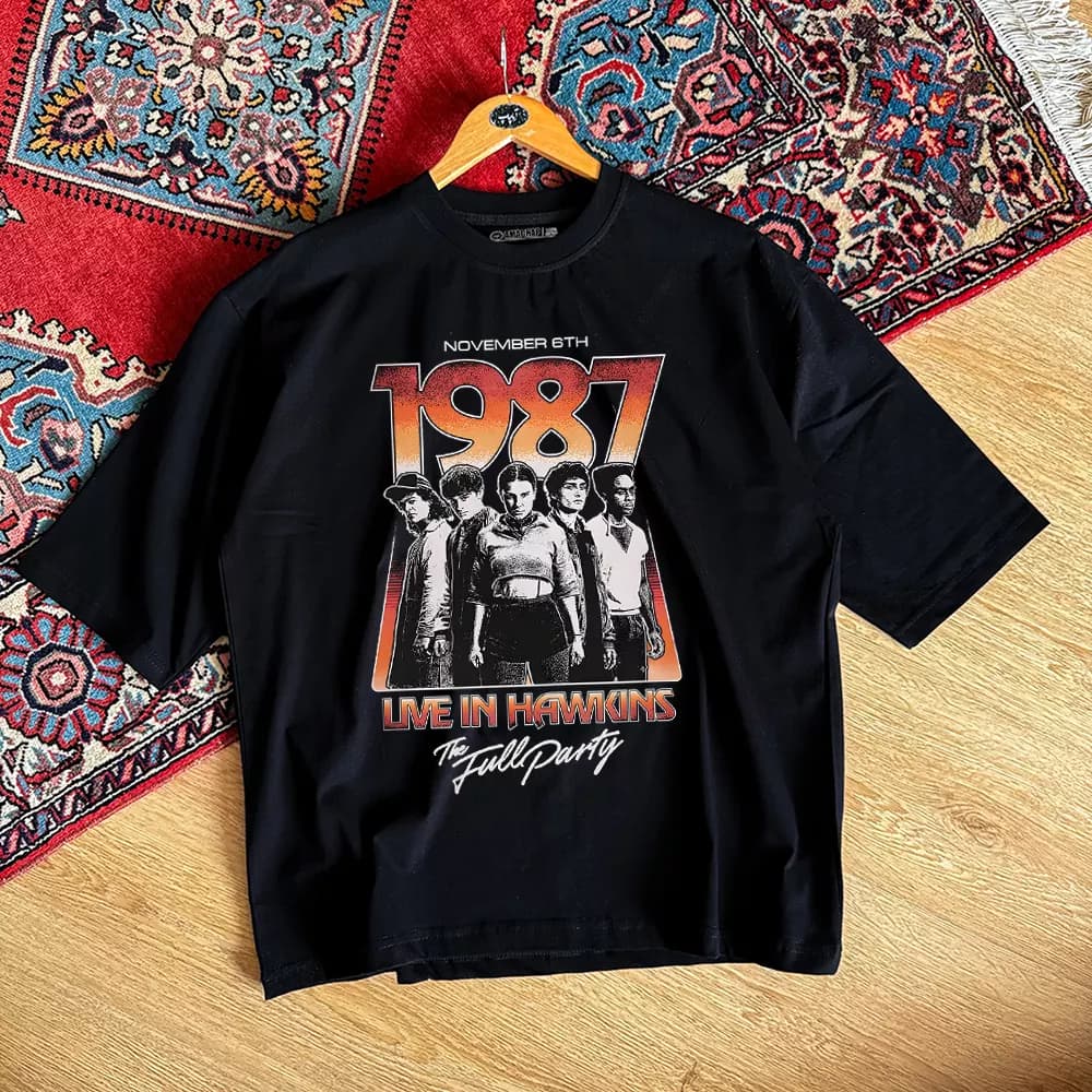 تیشرت نخ پنبه Stranger Things طرح 1987