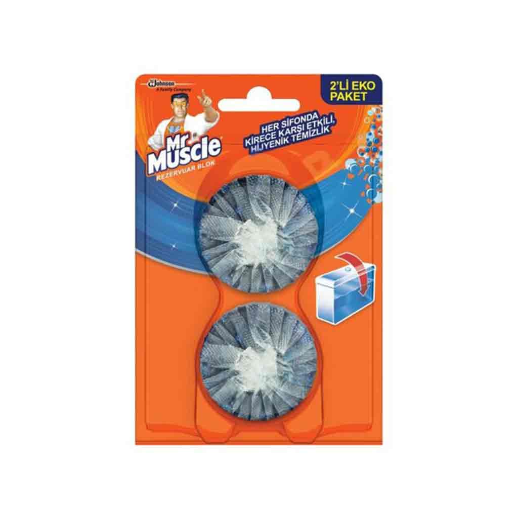 قرص جرمگیر فلاش تانک توالت مستر ماسل Mr Muscle (2عددی 100گرم)