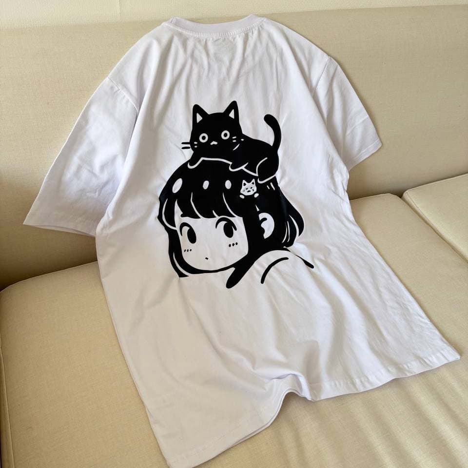 تیشرت دختر و گربه MEOW
