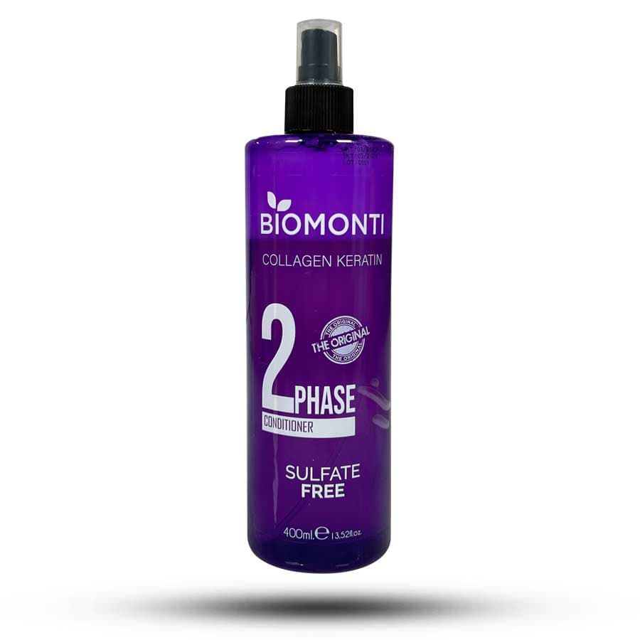 اسپری دو فاز نرم کننده مو بیومونتیBIOMONTIحاوی کراتین و کلاژن(400 میل)