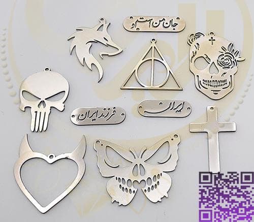 پلاک استیل قلب نقره ای کد120 — تصویر ۲