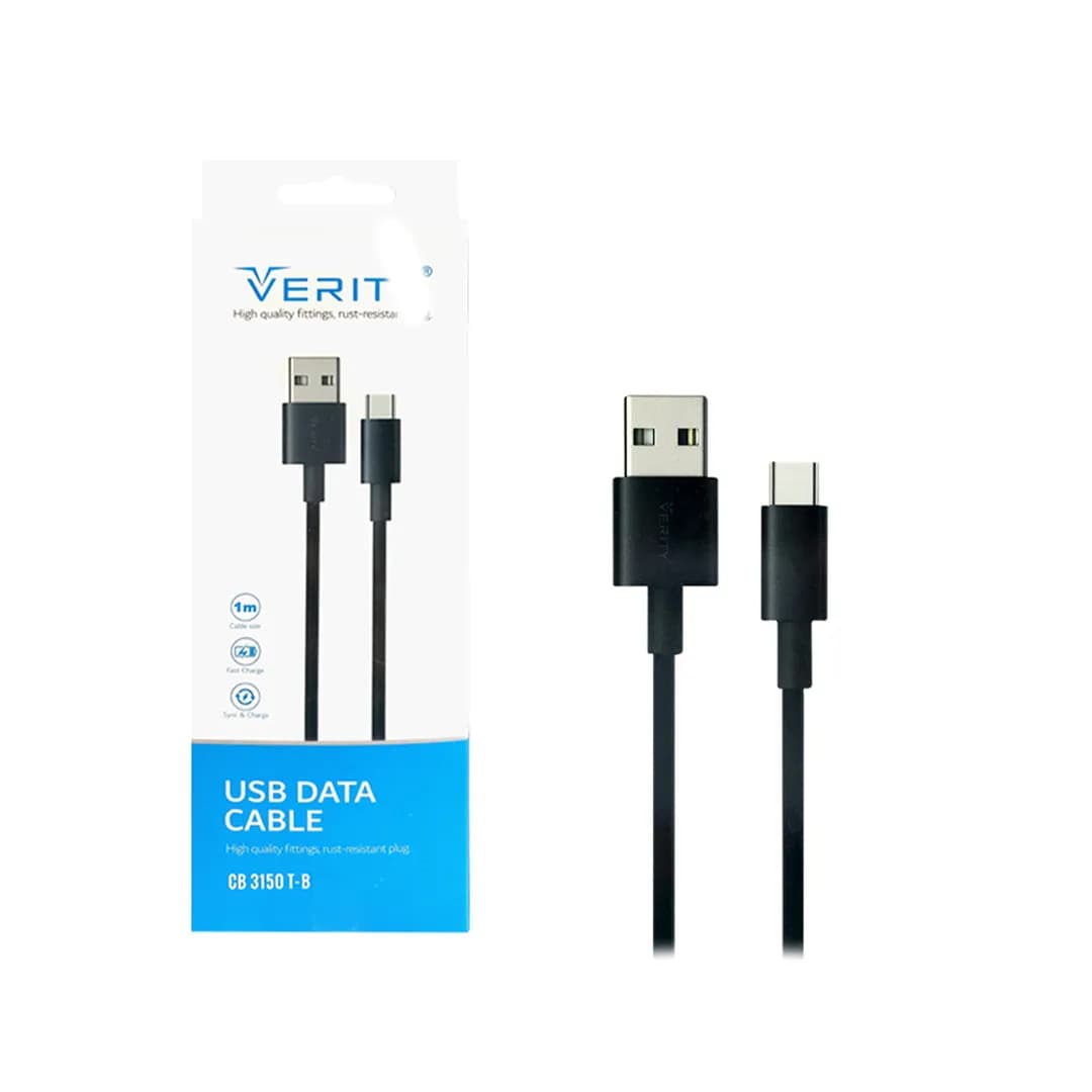 کابل دیتا و شارژ USB به Type-C وریتی مدل CB 3150T-W — تصویر ۳