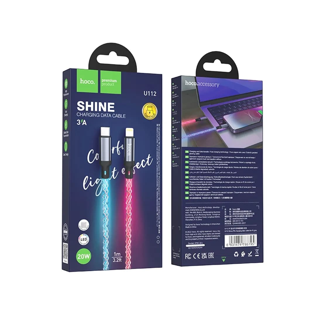 کابل دیتا و شارژ Type-C به لایتنینگ هوکو مدل U112 — تصویر ۷