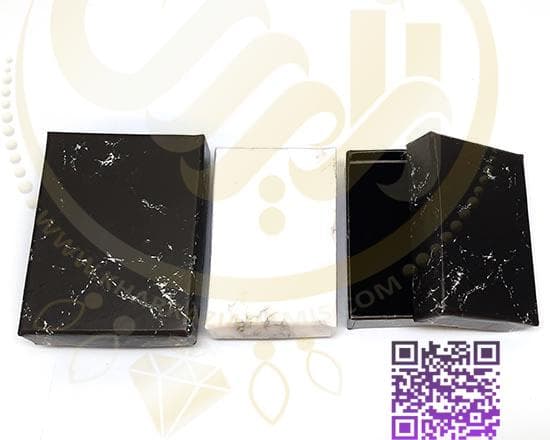 جعبه جواهرات گوشواره هاردباکس سنگ مشکی — تصویر ۲