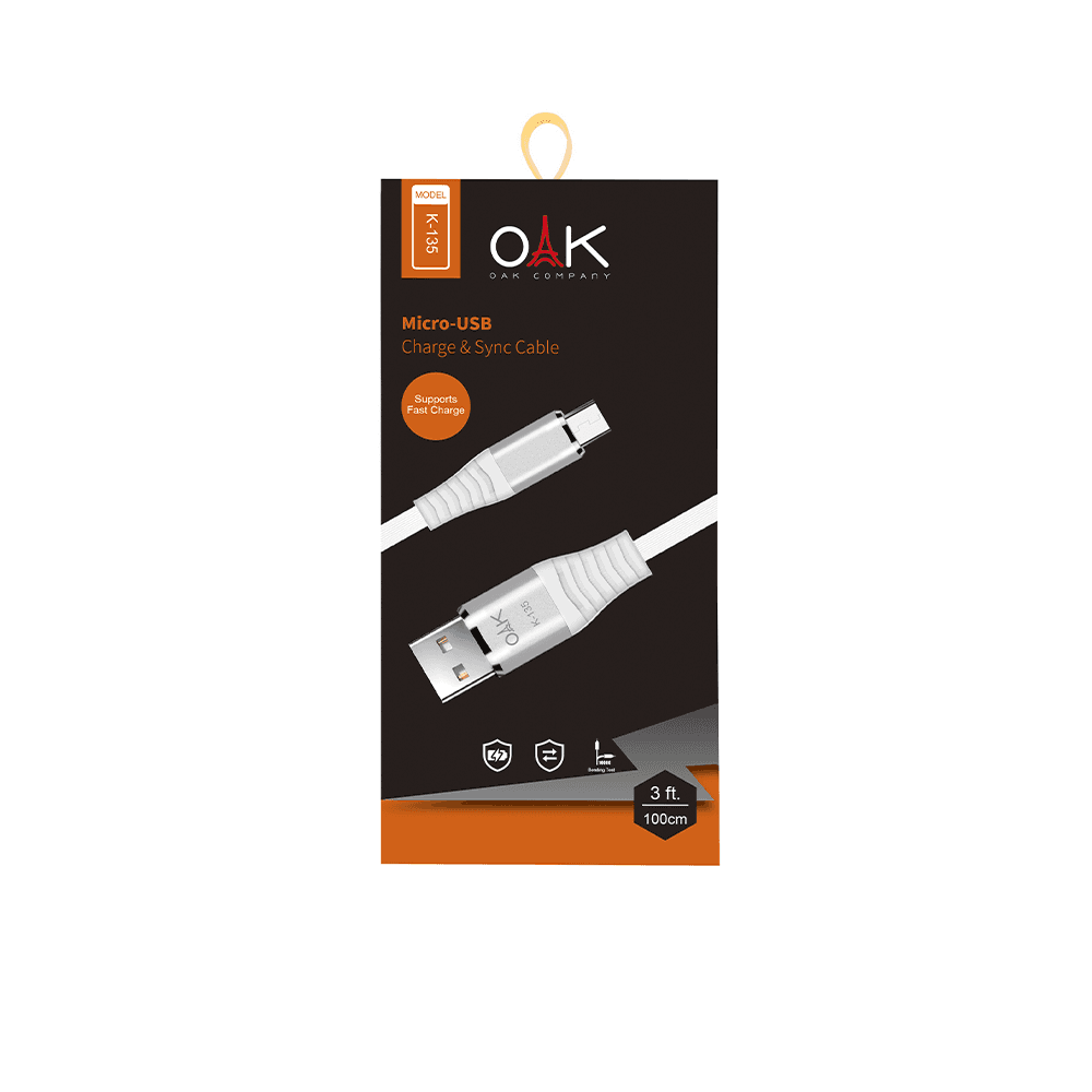 + قیمت کابل شارژ میکرو (Micro-usb) OAK مدل K-135