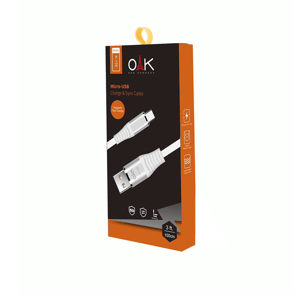 + قیمت کابل شارژ میکرو (Micro-usb) OAK مدل K-135 — تصویر ۲